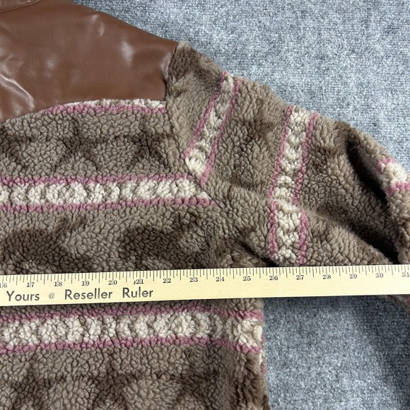 Ariat Jacket Womens XXL Plus Brown Sherpa Fleece‎ Horse Print Bandit Western Zip - Picture 9 of 10
